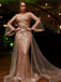 Newest High-neck Mermaid Sequin Tulle Long Prom Dresses, PDS0287