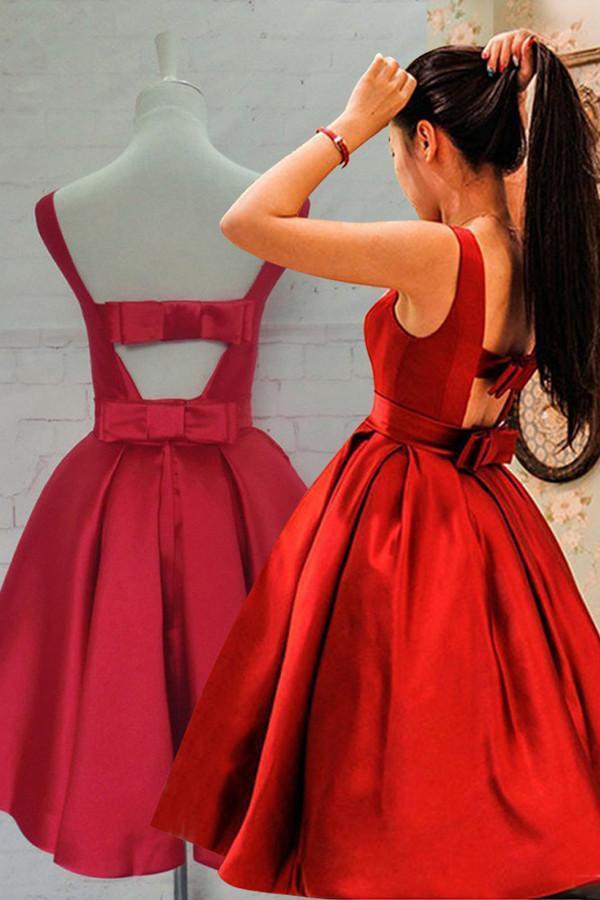 Bright Red Elegant Simple Cheap Short Homecoming Dresses 2018, CM550