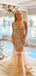 Charming V-neck Mermaid Sequin Tulle Long Prom Dresses, PDS0276