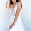 Spaghetti Straps Side Slit Beaded A-line Long Cheap Wedding Dresses, WDS0057