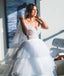 Off-The-Shoulder Ivory Tulle Ball Gown Long Cheap Wedding Dresses, WDS0066