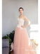 A-Line Sweetheart Neck Sleeveless Pink Long Prom Dresses with Appliques, TYP1863