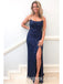 Sexy Charming Sequin Halter Criss Cross Side Slit Sheath Long Prom Dresses ,PDS0380