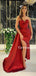 Sexy Sweetheart Red Mermaid Side Slit Cheap Long Prom Dresses, PDS0159