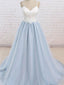 Charming Spaghetti Straps Lace Tulle A-line Cheap Long Prom Dresses, PDS0155