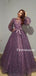 Elegant A-line Lace Long Sleeve Ball Gown Long Prom Dresses, PDS0170