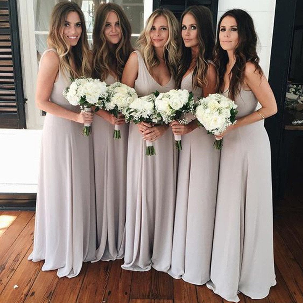 On Sale Simple Off Shoulder V Neck Elegant Formal A Line Custom Make Cheap Bridesmaid Dresses, TYP0151