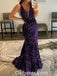 Shiny Sequin V-Neck Mermaid Long Prom Dresses/Graduation Evening Dresses,PDS0399