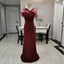 Unique Rust Satin Bridesmaid Dresses Mermaid Long Wedding Guest Dress, BDS0195