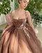 Lovely Spaghetti Straps A-line Tulle Long Prom Dresses, PDS0268