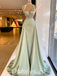 Gorgeous Satin Spaghetti Sptraps Sleeveless Mermiad Long Prom Dresses With Rhinestone And Beading,PDS0631