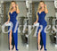 Sexy Sequin Spaghetti Straps V-Neck Sleeveless Side Slit Mermaid Long Prom Dresses, PDS0867