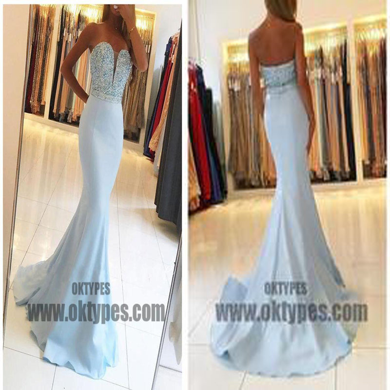 Long Floor Length Prom Dresses, Beading Prom Dresses, Sweetheart Prom Dresses, Backless Prom Dresses, TYP0348