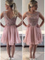 Pink Scoop Rhinestone Beaded Homecoming Dresses 2018, CM418