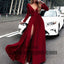 Clark Long Sleeve Prom Dresses, Sexy Deep V-neck Side Split Prom Dresses, V-back Prom Dresses, TYP0359