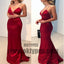 Red Long Floor Length Satin Prom Dresses, Spaghetti Strap Prom Dresses, Sexy Backless Prom Dresses With Little Beading, TYP0262