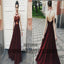 Long Floor Length Prom Dresses, Halter Strap Prom Dresses, Backless Prom Dresses, Appliques Prom Dresses, TYP0297