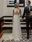 New Arrival V-neck Chiffon Sleeveless Long Wedding Dresses, WDS0079