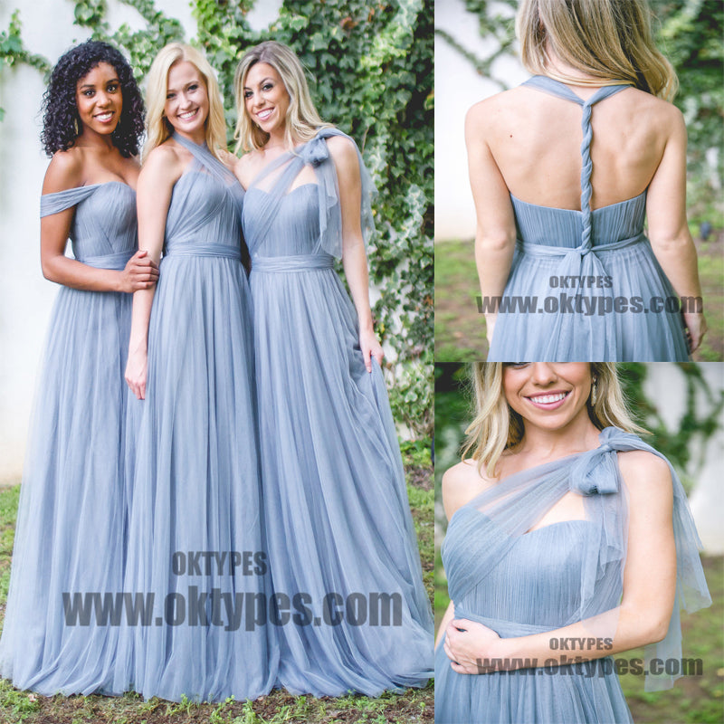 Light Blue Tulle Bridesmaid Dresses, Charming Bridesmaid Dresses, Popular Bridesmaid Dresses, TYP0365