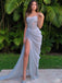 Popular Spaghetti Straps Mermaid Side Slit Charming Long Prom Dresses, PDS0253