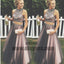 Two Piece Tulle Prom Dresses, Long Prom Dresses, Charming Prom Dresses, Evening Dress, Halter Prom Dresses, Open-back Prom Dresses, TYP0059