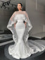 White Straight Mermaid Satin Long Wedding Dresses Online, TYP0980