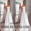 White Long Floor Length Satin Prom Dresses, Straight Across Prom Dresses, Beading Prom Dresses, Zipper Prom Dresses, TYP0286