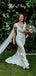 Elegnat V-neck Mermaid Short Sleeve Simple Wedding Dresses, WDS0102