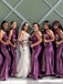 Mismatched Halter Floor-length Open Back Long Cheap Bridesmaid Dresses, BDS0116