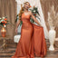 Hot Multiway Orange Bridesmaid Dresses Stretch Satin Wedding Guest Dress , BDS0187