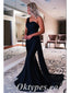 Sexy Satin One Shoulder Mermaid Long Prom Dresses With Trailing,PDS0595