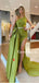 Charming Mermaid Side Slit Colorful Long Prom Dresses, PDS0177