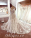 Elegant Spaghetti Straps V-Neck Sleeveless Backless A-Line Long Wedding Dresses,WDS0137