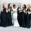 Halter Custom Chiffon Long Black Bridesmaid Dresses, TYP0811