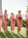 Mismatched Charming Pink Simple Long Cheap Wedding Party Bridesmaid Dresses, BDS0016