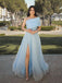 Charming One-shoulder A-line Tulle Long Prom Dresses, PDS0178