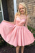 Pink Illusion Cute Pink Short Cheap Homecoming Dresses Online, CM562