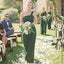 Green Casual One Shoulder Long Cheap Chiffon Bridesmaid Dresses, TYP1480