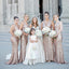 Sparkly Mermaid V-Neck Long Rose Gold Sequined Bridesmaid Dresses, TYP1476