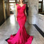 Newest Hot Pink Satin Long Mermaid Special Design Long Prom Dresses, TYP0012