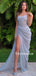 Popular Spaghetti Straps Mermaid Side Slit Charming Long Prom Dresses, PDS0253