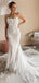 Simple Straight Mermaid Lace Appliques Long Cheap Wedding Dresses, WDS0029