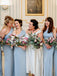 Newest One-shoulder Mermaid Cheap Long Bridesmaid Dresses, BDS0143