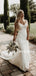 Newest V-neck Mermaid Lace Open Back Long Wedding Dresses, WDS0103