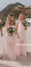 Charming V-neck A-line Tulle Cheap Long Bridesmaid Dresses, BDS0140