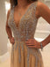 Charming Custom V neck Sleeveless Side Sleeves Most Popular Affordable High Quality Prom Dresses, TYP1156