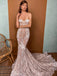 Charming Straight Mermaid Lace Tulle Simple Wedding Dresses, WDS0100