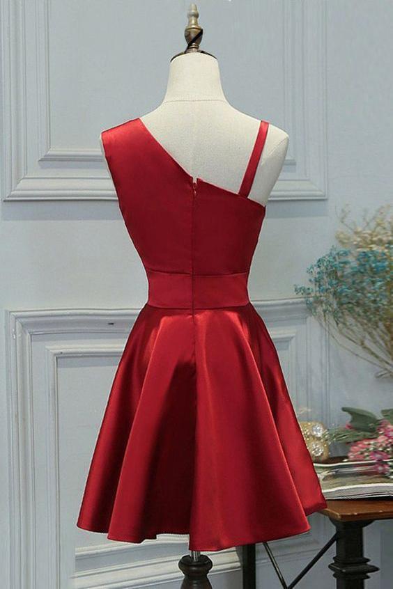 Elegant Simple Unique Red Short Cheap Homecoming Dresses Online, CM565