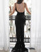 Sheath Scoop Neck Lace Jersey Long Mermaid Split Prom Dresses, TYP1705