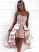 Tight Sweetheart Pink Lace Homecoming Dresses with Detachable Train, TYP1064